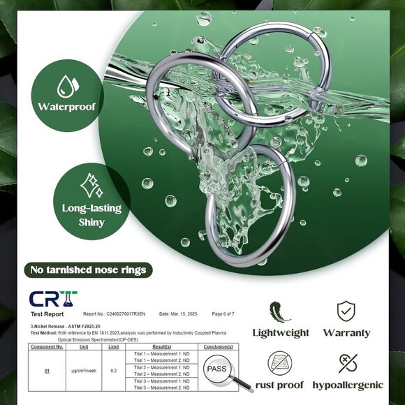 Hypoallergenic 18G Nose Rings: 8 Seamless Steel Clickers, Various Sizes 6-12MM - Picture 2 of 7
